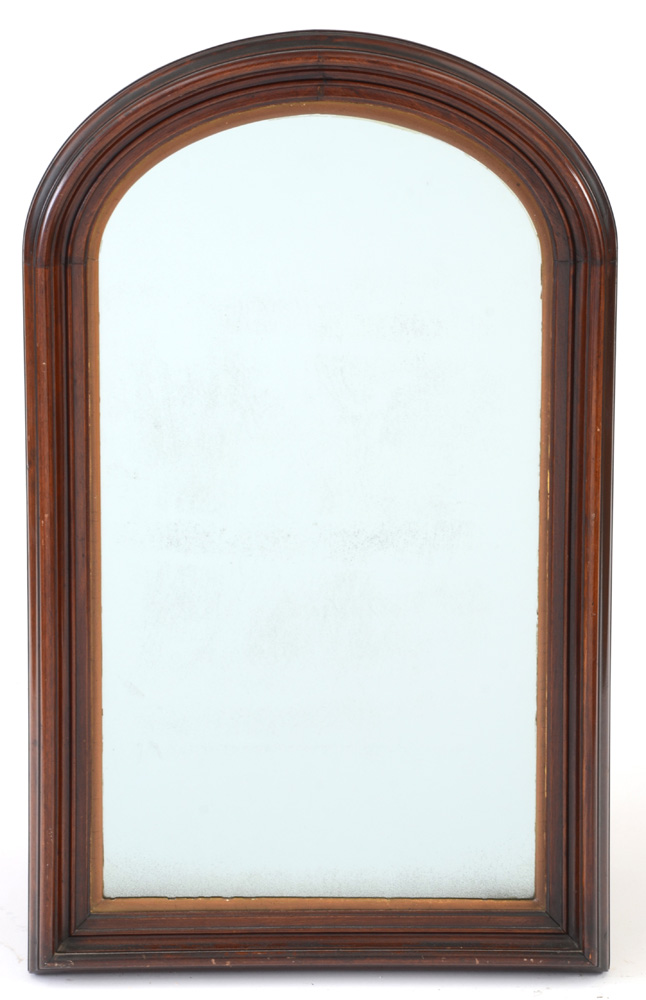 Antique Arched Mahogany Wall Mirror