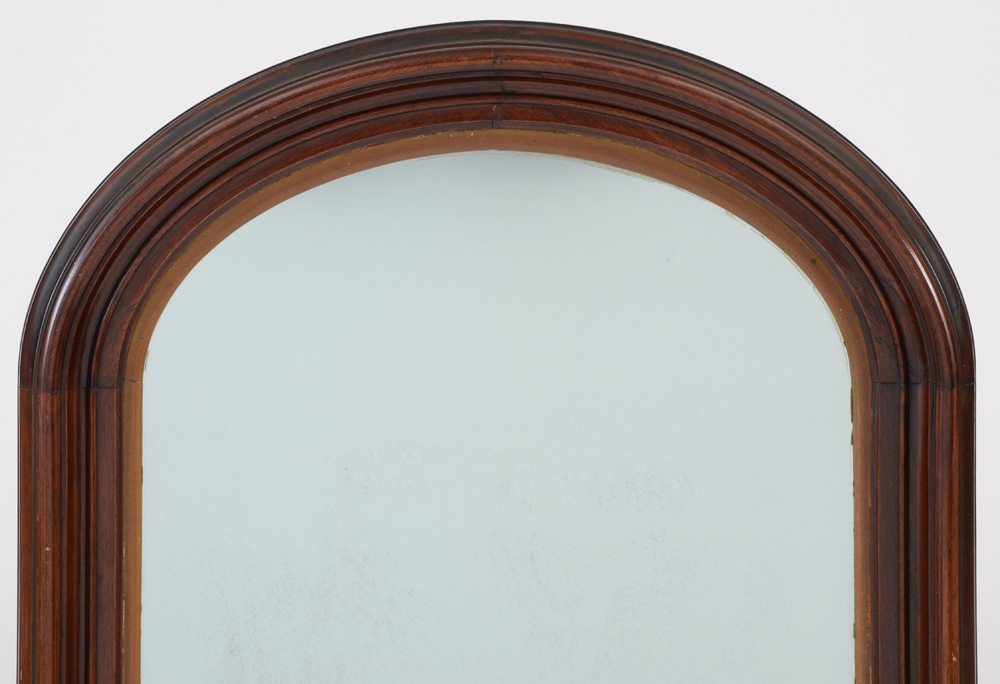 Antique Arched Mahogany Wall Mirror