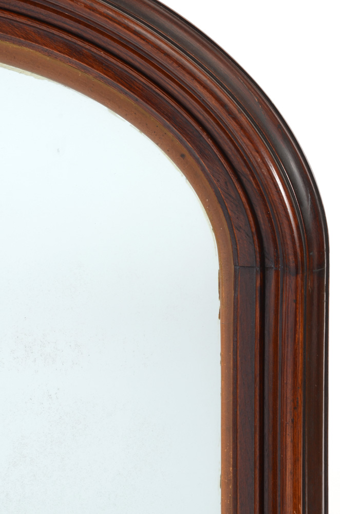 Antique Arched Mahogany Wall Mirror