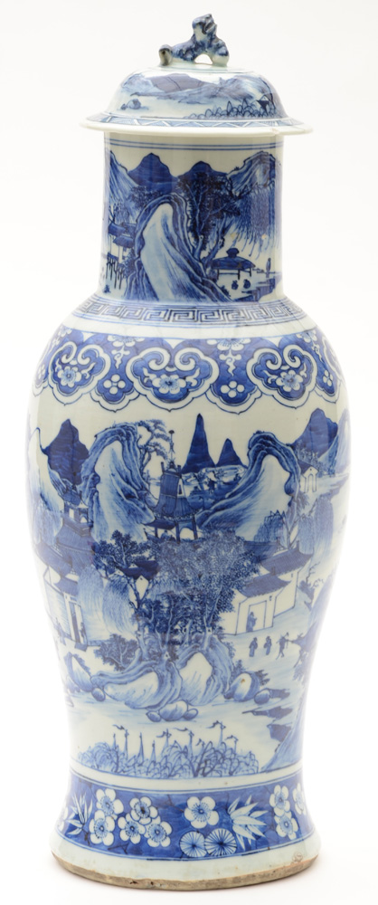 Chinese Blue and White Porcelain Baluster Vase