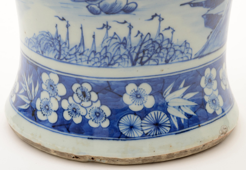 Chinese Blue and White Porcelain Baluster Vase