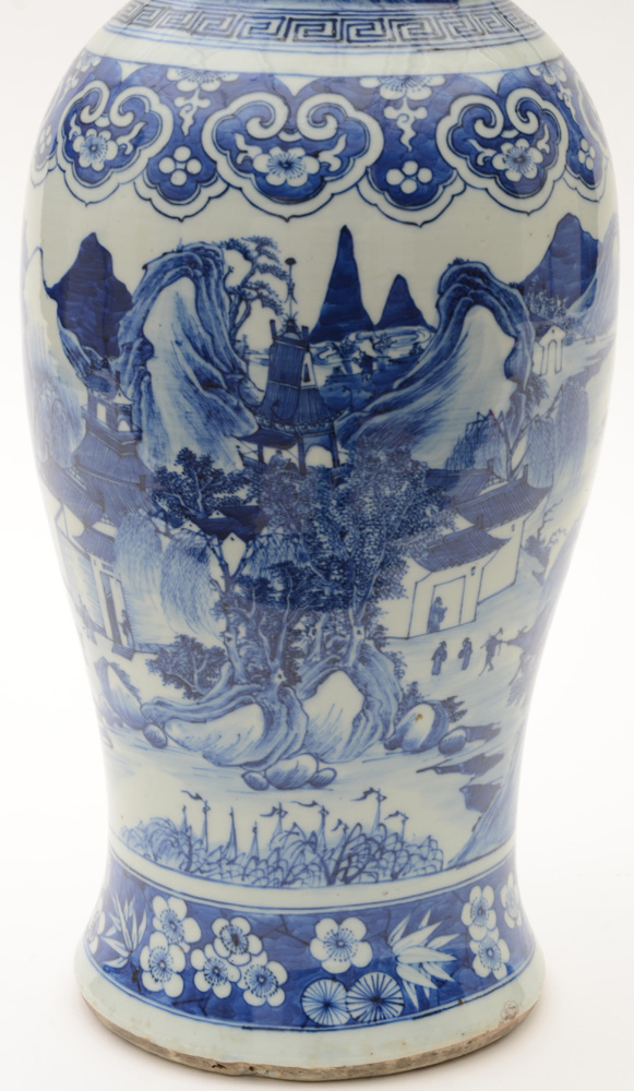 Chinese Blue and White Porcelain Baluster Vase