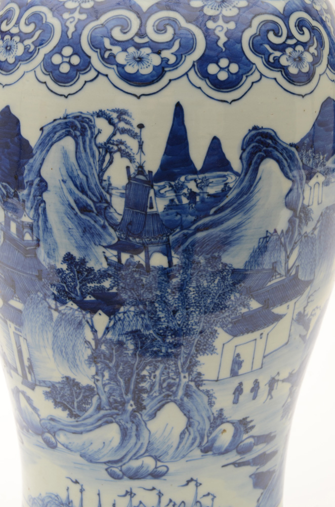 Chinese Blue and White Porcelain Baluster Vase