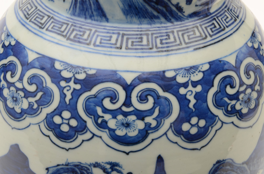 Chinese Blue and White Porcelain Baluster Vase