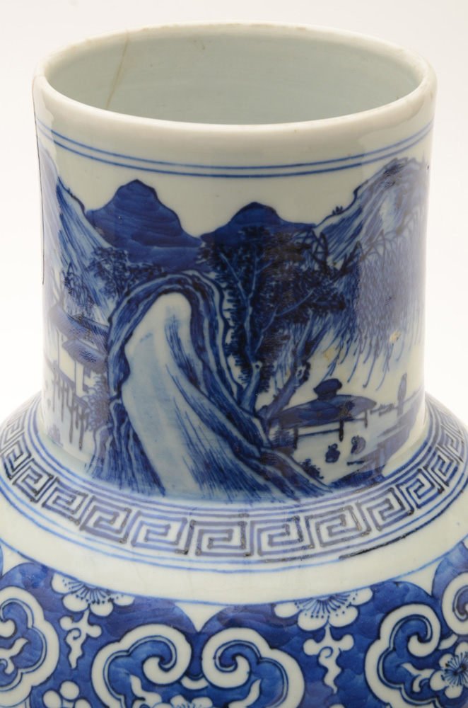Chinese Blue and White Porcelain Baluster Vase