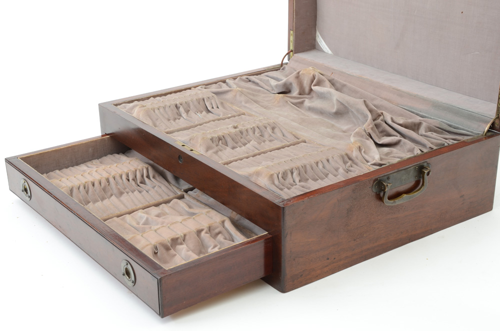 Antique Walnut Flatware Chest