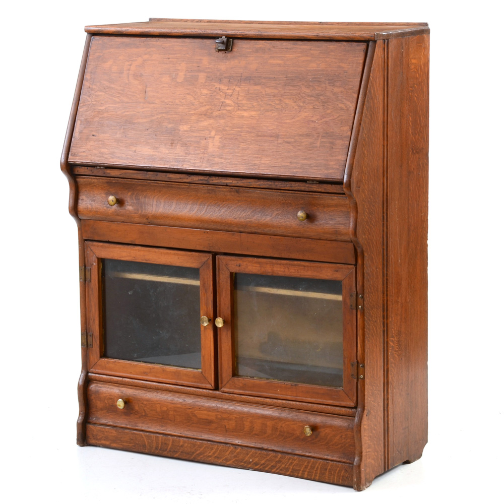 Vintage Oak Secretary Desk