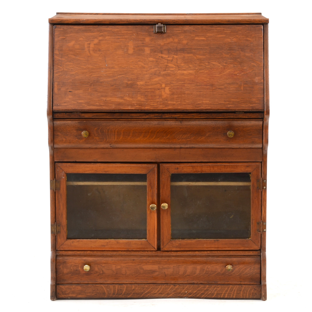 Vintage Oak Secretary Desk