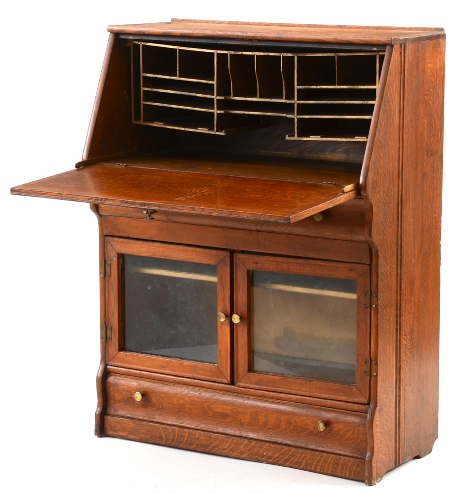 Vintage Oak Secretary Desk