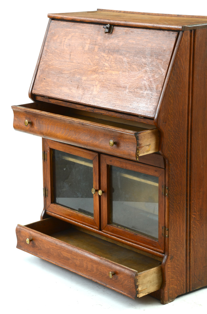 Vintage Oak Secretary Desk