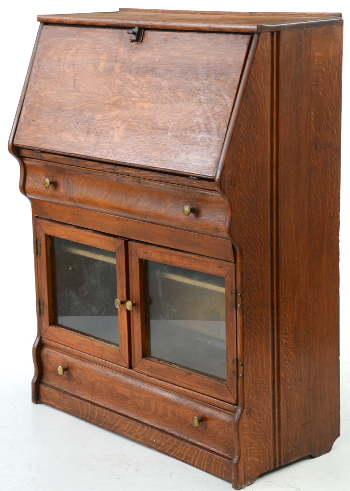 Vintage Oak Secretary Desk