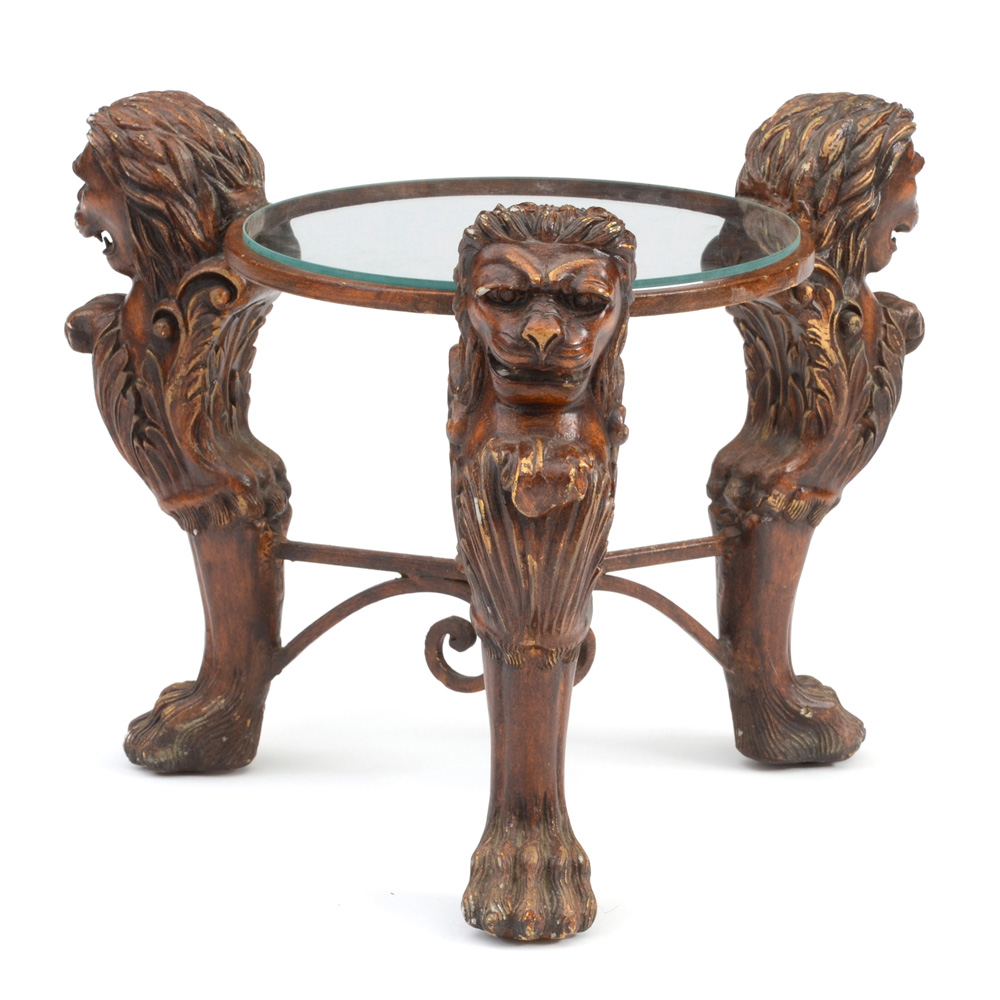 Lion Motif Plant Stand