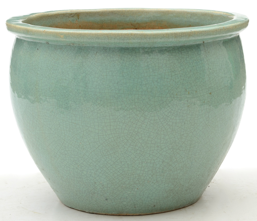 Pair of Teal Ceramic Planters