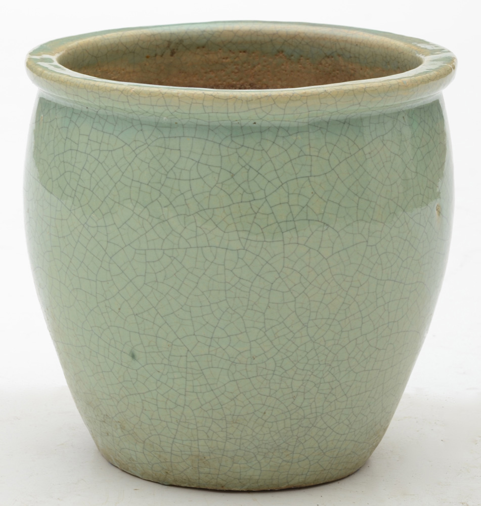 Pair of Teal Ceramic Planters