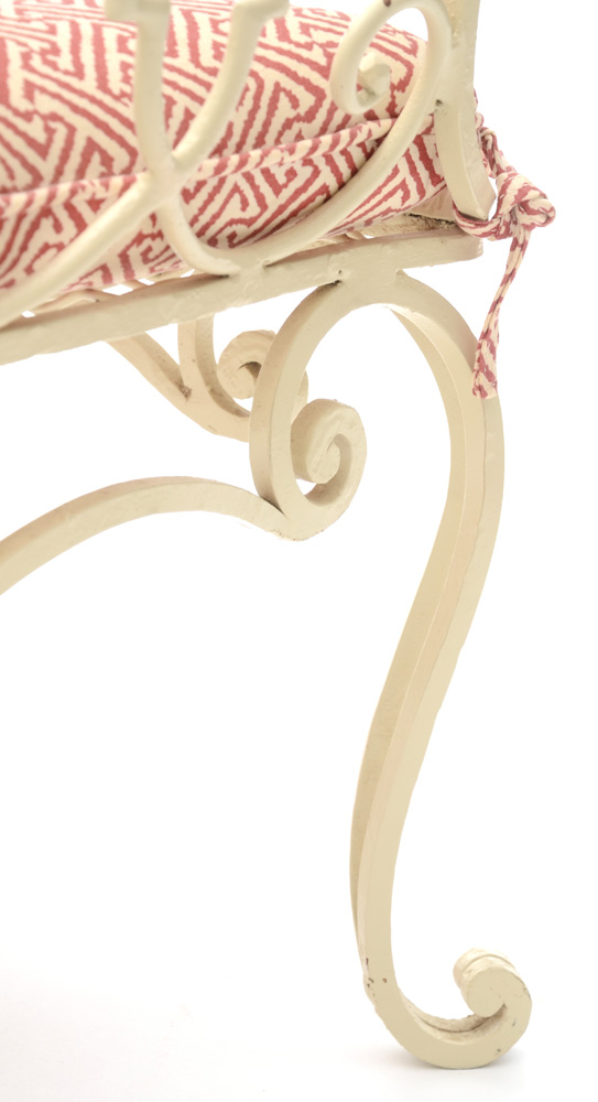 Painted Wrought Iron Bench