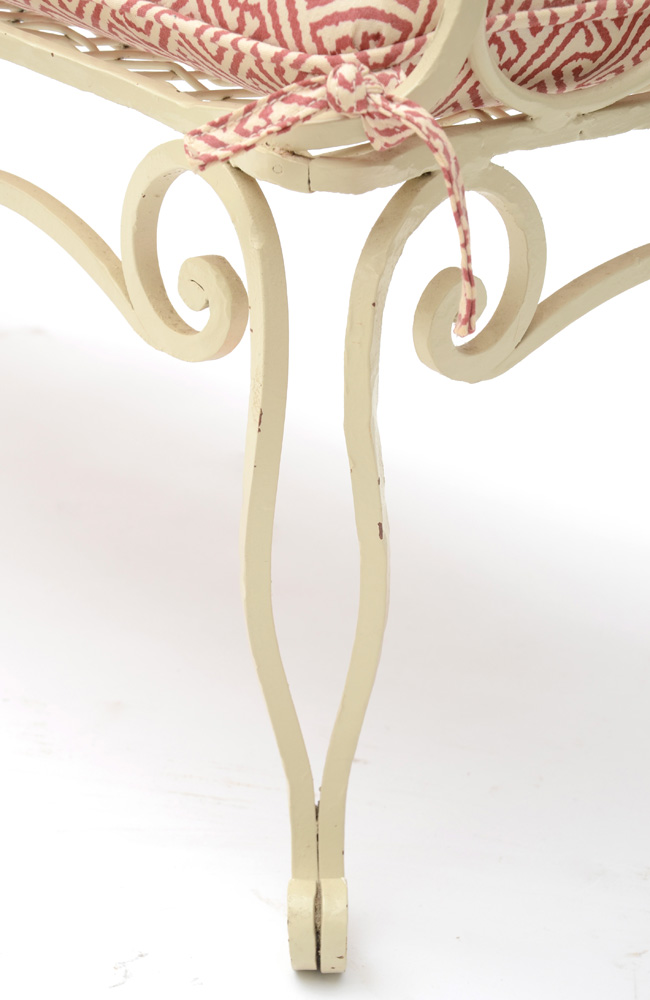 Painted Wrought Iron Bench