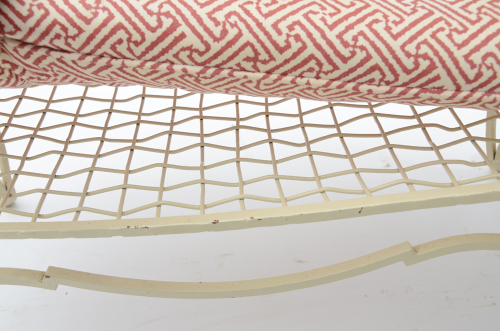 Painted Wrought Iron Bench