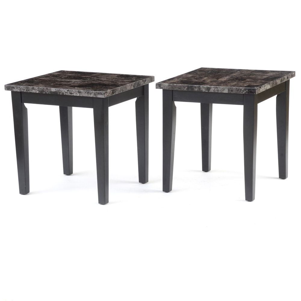 Pair of Faux Stone End Tables