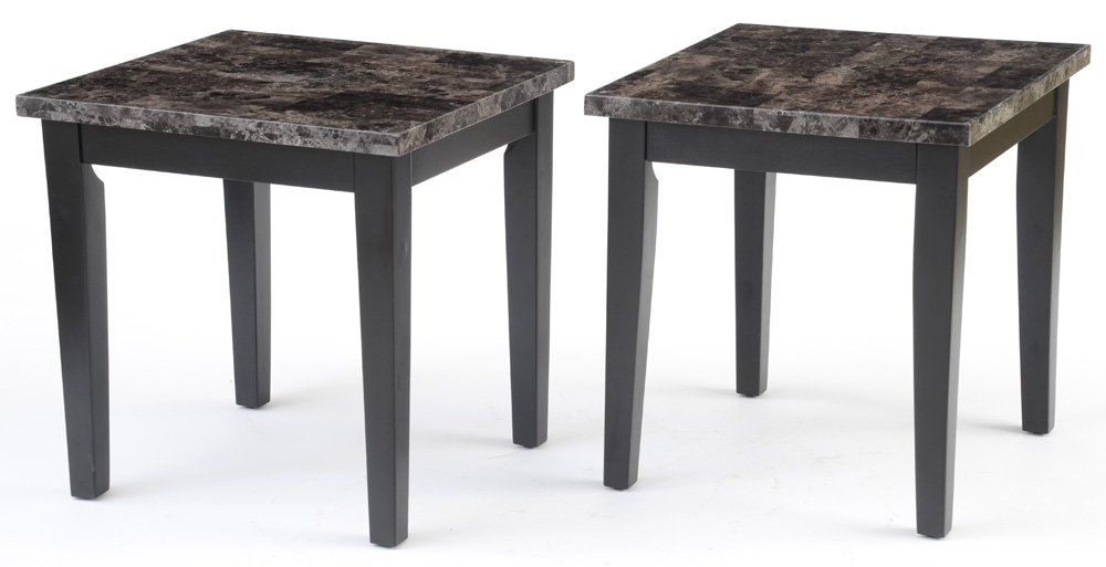 Pair of Faux Stone End Tables