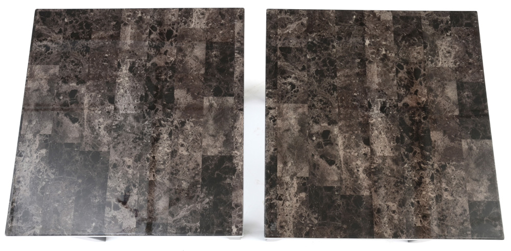 Pair of Faux Stone End Tables