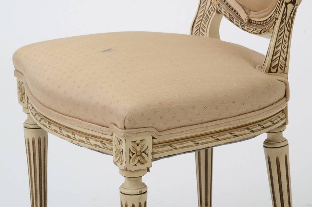 Painted Louis XVI Style  Parlor Chair