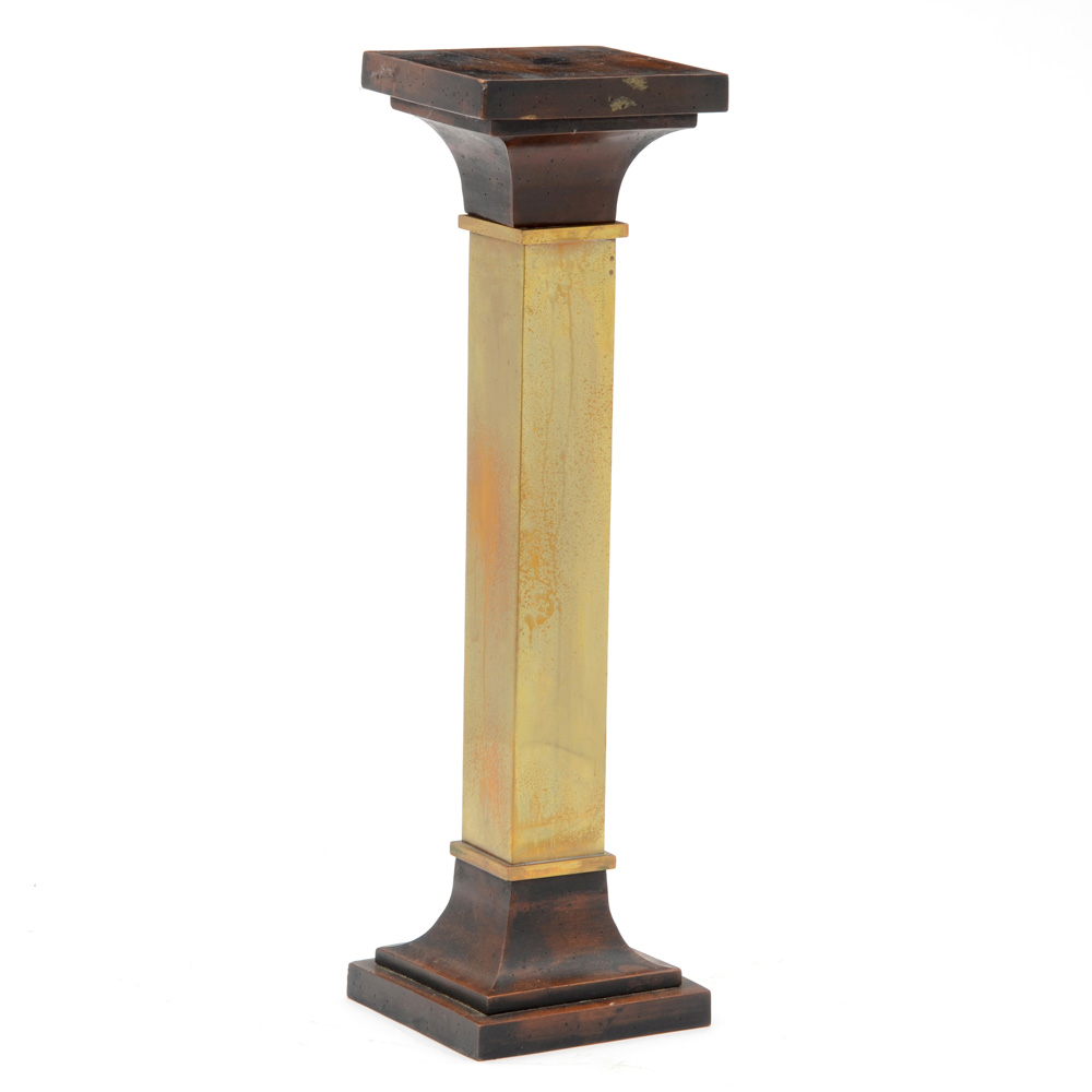 Vintage Wood and Brass Pedestal