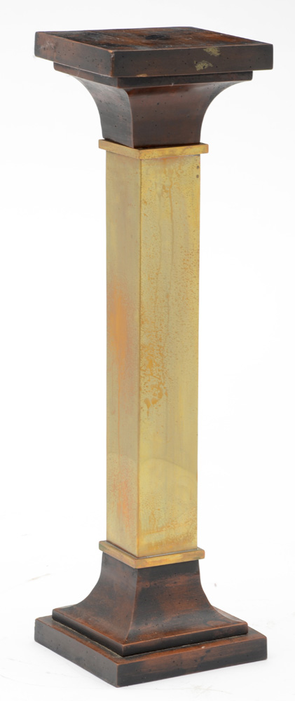 Vintage Wood and Brass Pedestal