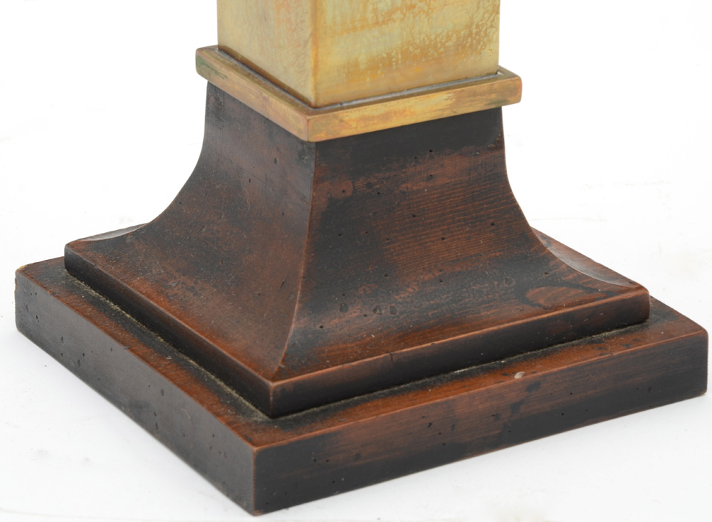 Vintage Wood and Brass Pedestal