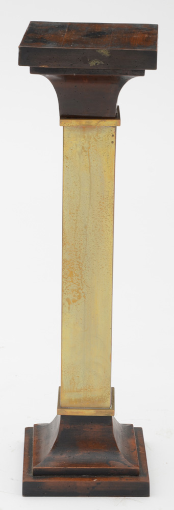 Vintage Wood and Brass Pedestal