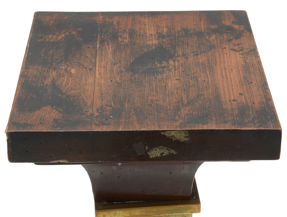 Vintage Wood and Brass Pedestal