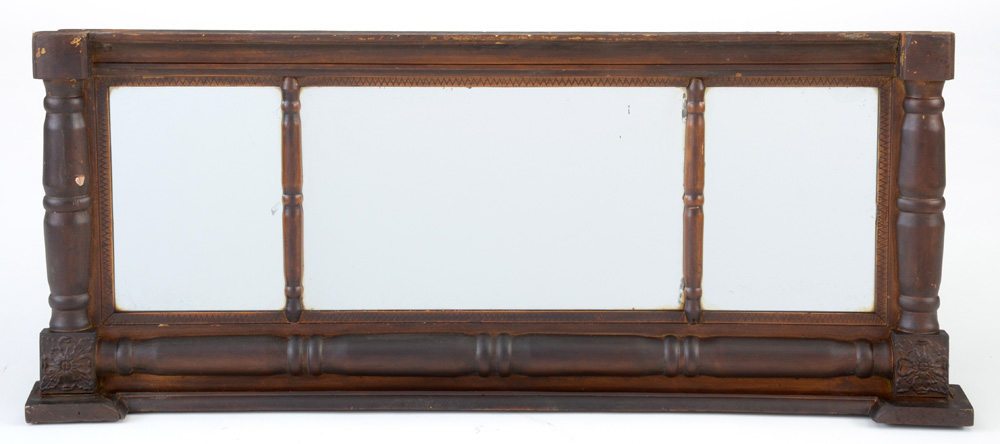 Antique American Walnut Over-Mantel Mirror
