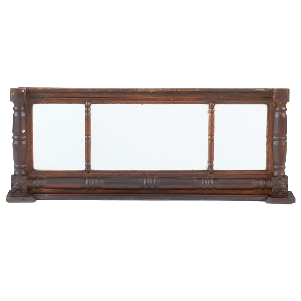 Antique American Walnut Over-Mantel Mirror