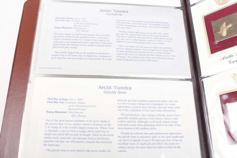 22K Golden Replicas of US Stamps Binders