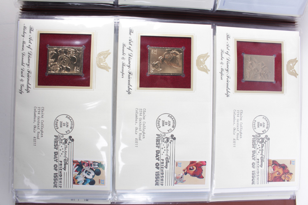 22K Golden Replicas of US Stamps Binders