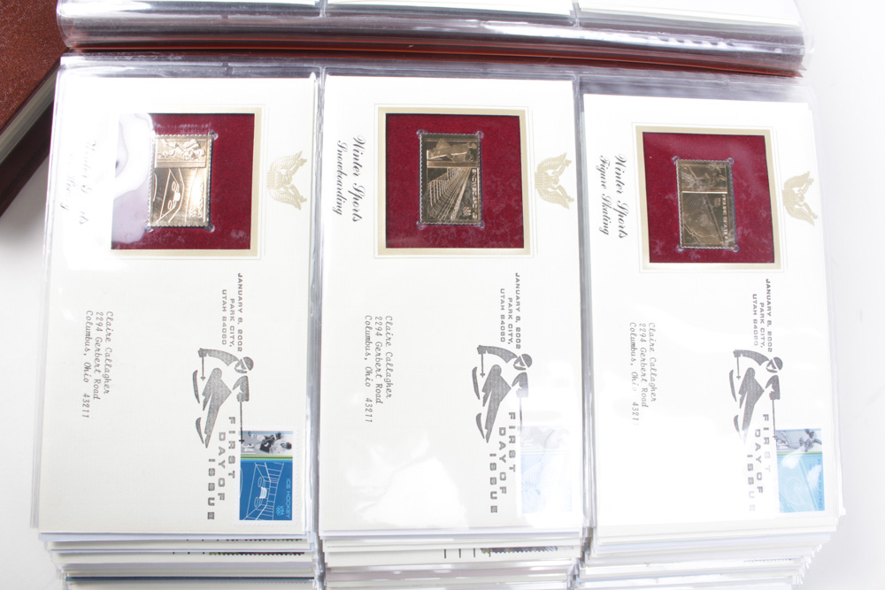 22K Golden Replicas of US Stamps Binders