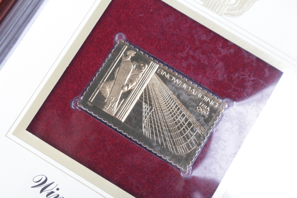 22K Golden Replicas of US Stamps Binders