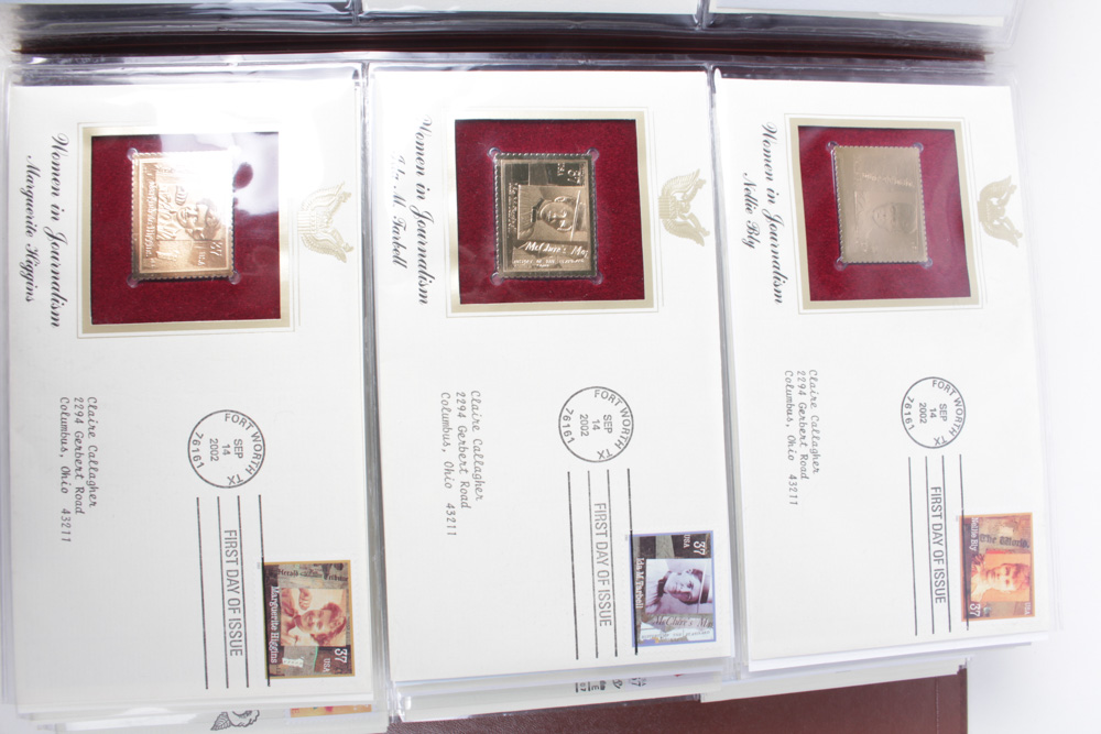 22K Golden Replicas of US Stamps Binders