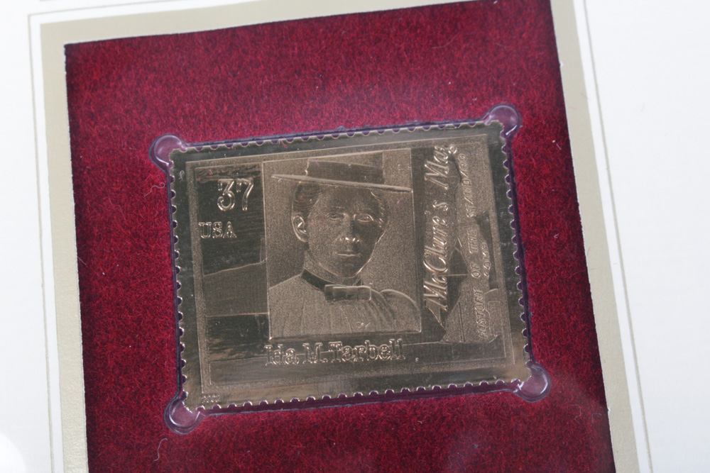 22K Golden Replicas of US Stamps Binders