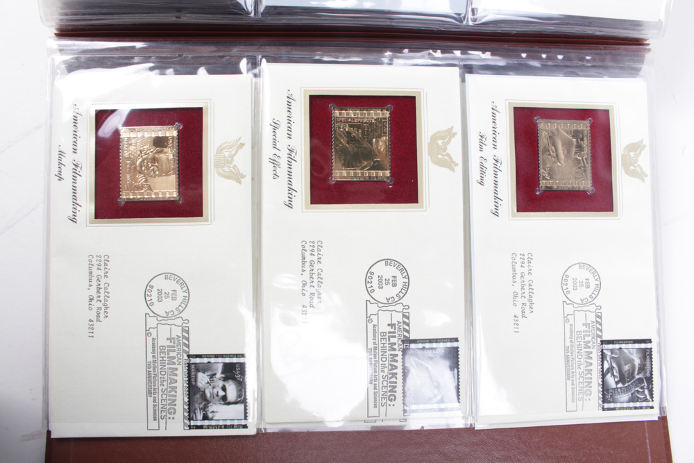 22K Golden Replicas of US Stamps Binders
