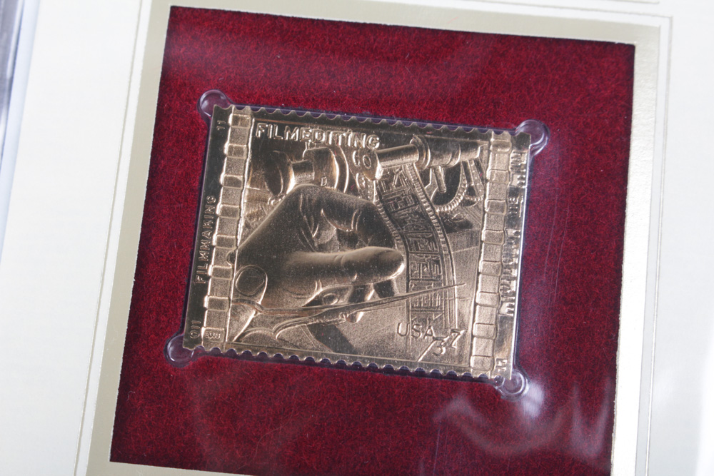 22K Golden Replicas of US Stamps Binders