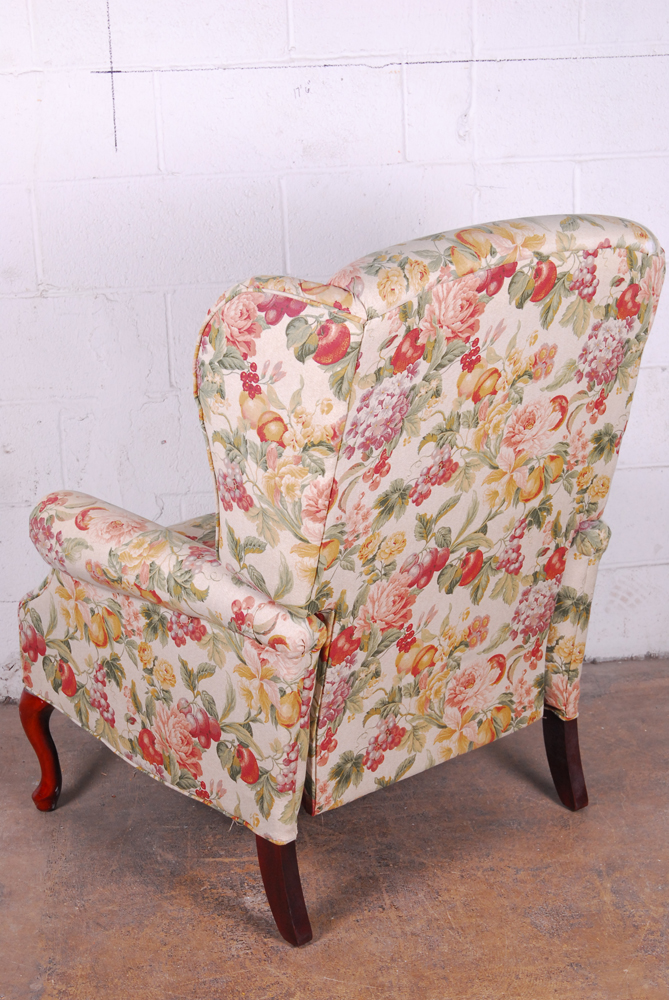 Queen Anne Style Reclining Wingback Chair