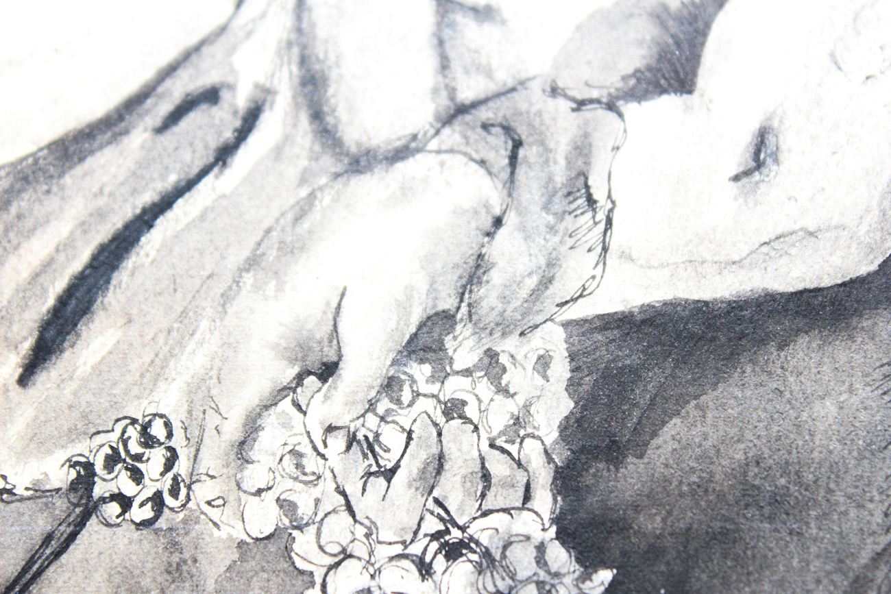 Judi Verbelum Watercolor and Ink Drawing