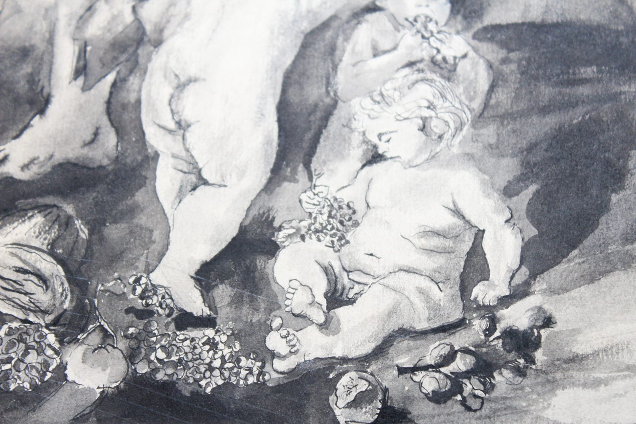 Judi Verbelum Watercolor and Ink Drawing