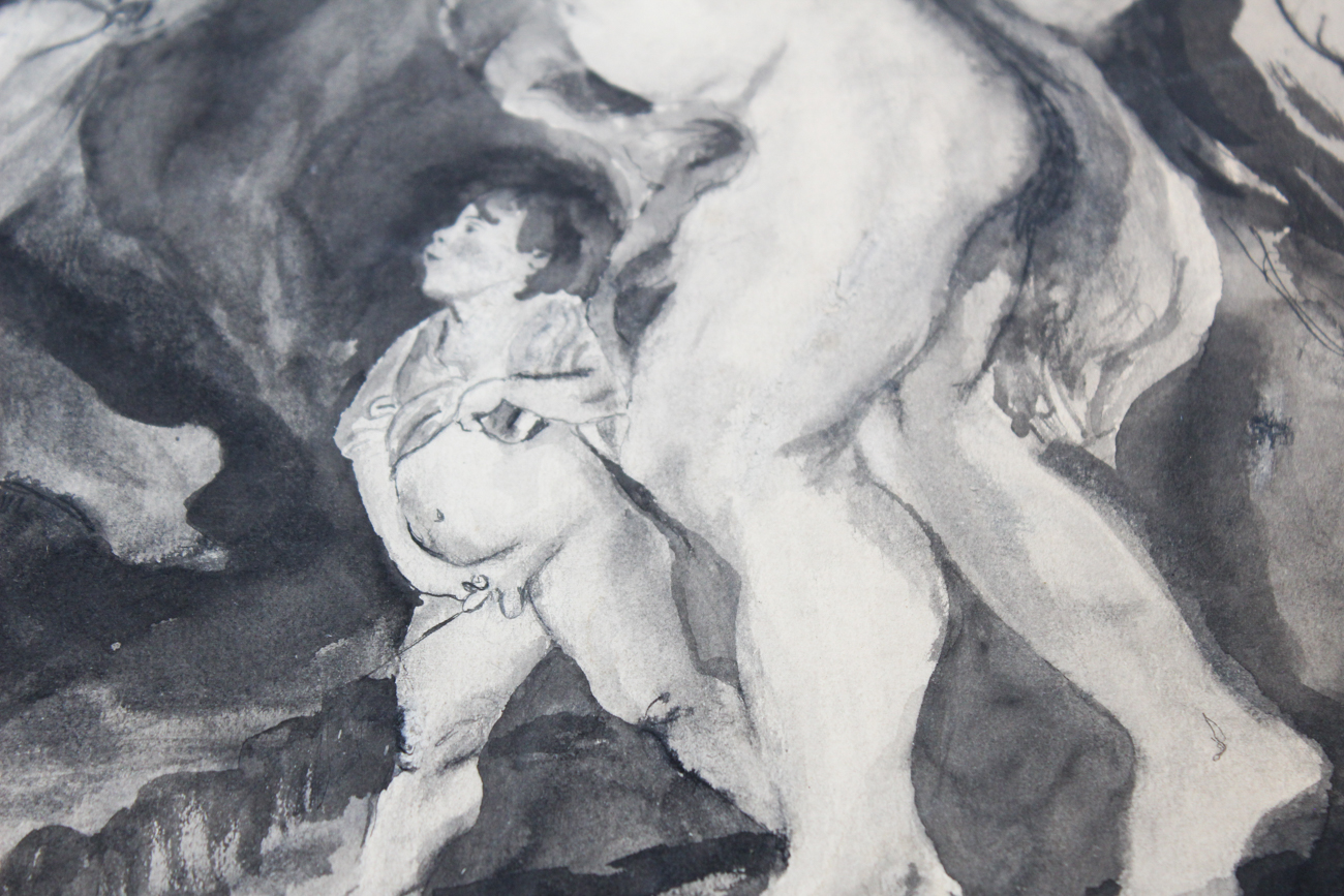 Judi Verbelum Watercolor and Ink Drawing