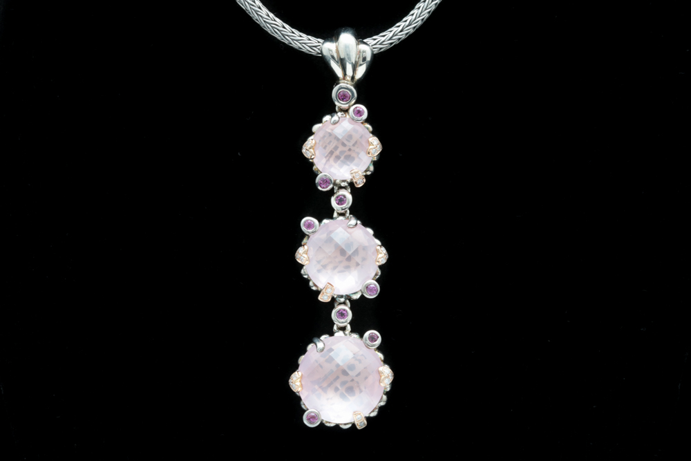 Bellarri Sterling Silver and Multi-Gemstone Pendant with Robert Manse Chain