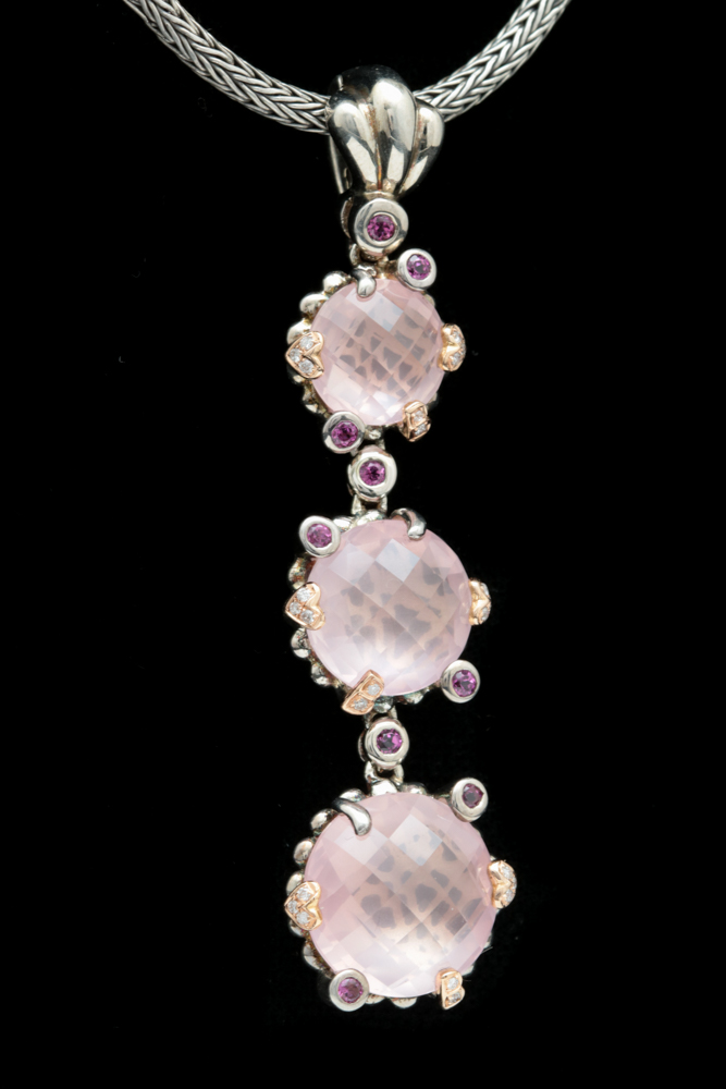 Bellarri Sterling Silver and Multi-Gemstone Pendant with Robert Manse Chain