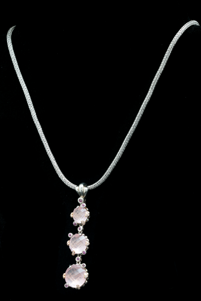 Bellarri Sterling Silver and Multi-Gemstone Pendant with Robert Manse Chain