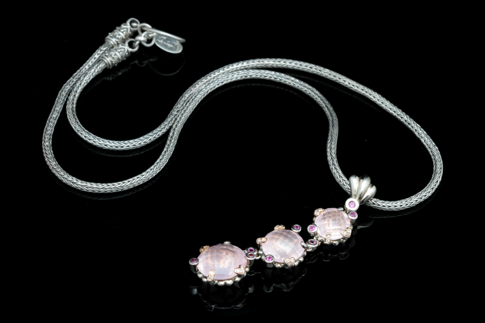 Bellarri Sterling Silver and Multi-Gemstone Pendant with Robert Manse Chain