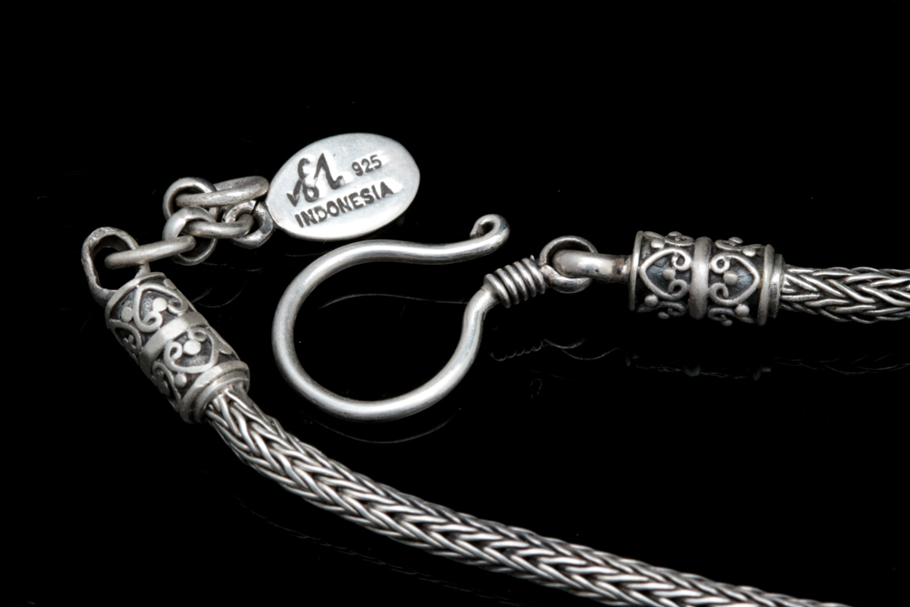 Robert Manse Sterling Silver, Praseolite and White Topaz Pendant with Chain