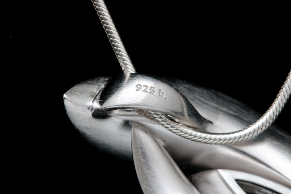 Bastian Sterling Silver and Polished Crystal Pendant with Chain